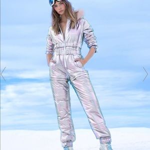 NWT - Dolls kill AURORA BEAM HOLOGRAPHIC SNOWSUIT